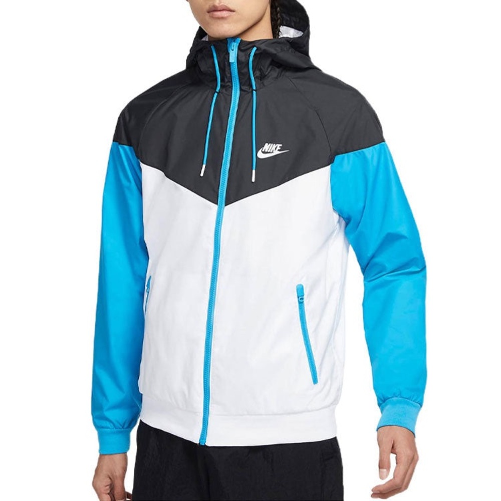 Nike Men's Black, White, and Blue Windbreaker